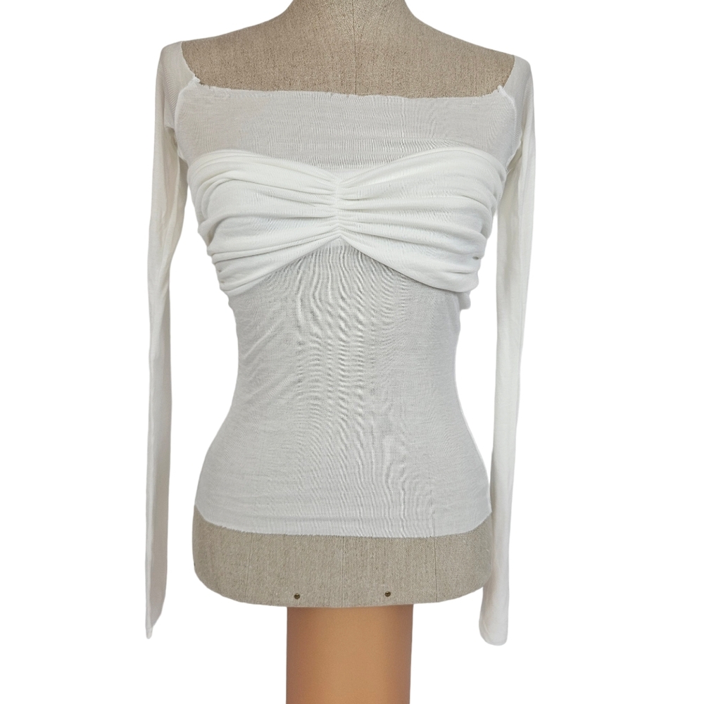 Forever 21 Long Sleeve Knit Top Lightweight Semi-Sheer S Small